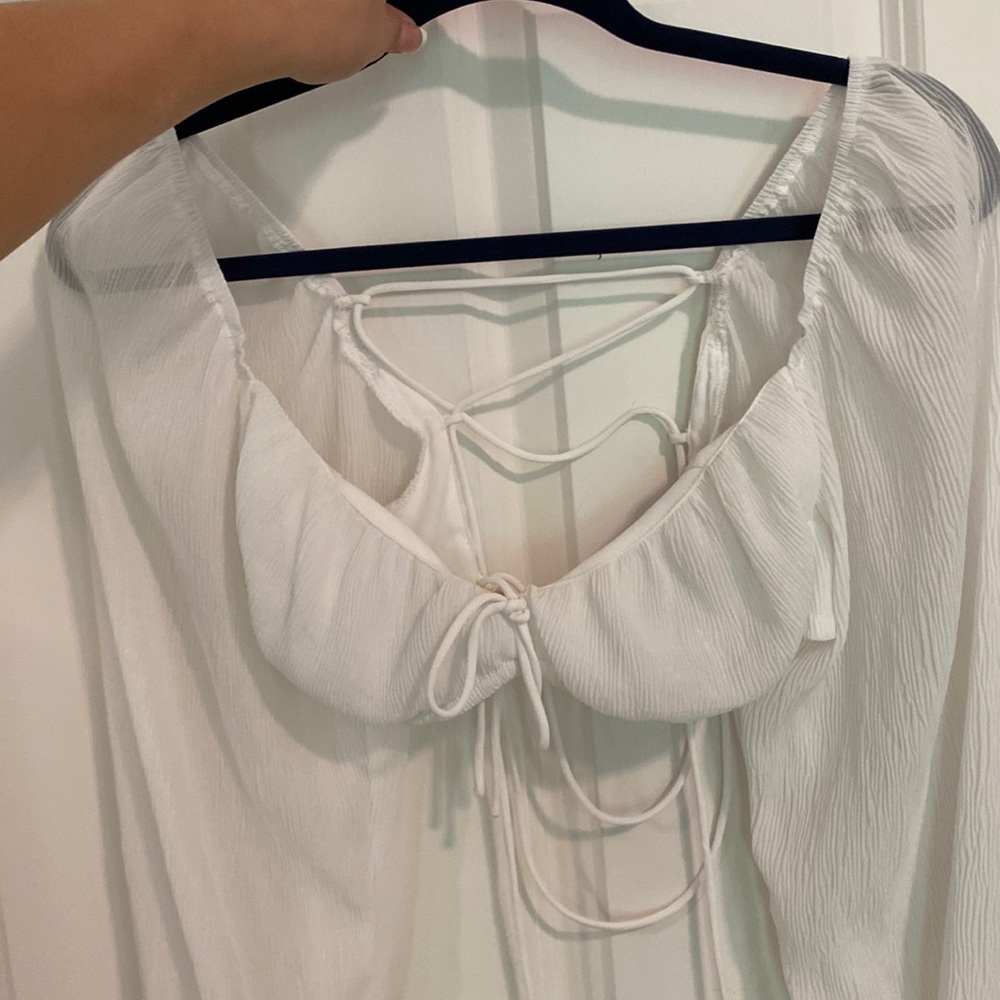 WhiteFox Boutique Memorable Moment Long Sleeve Crop White